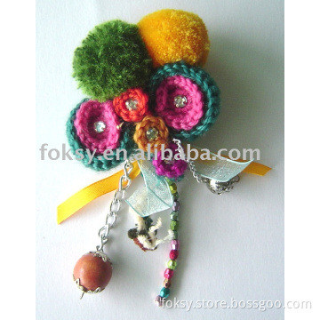 Crochet brooch